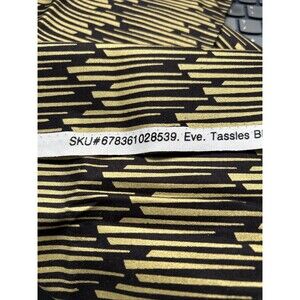Emma & Mila Nightfall Tassles Black Gold Metallic Cotton Quilting Fabric 1 Yd